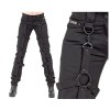 Unisex Long Pant Circles Black Bondage Pants Buckles Detachable Trousers